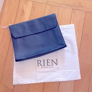 Rien Blue Leather Clutch - brand new with dust bag